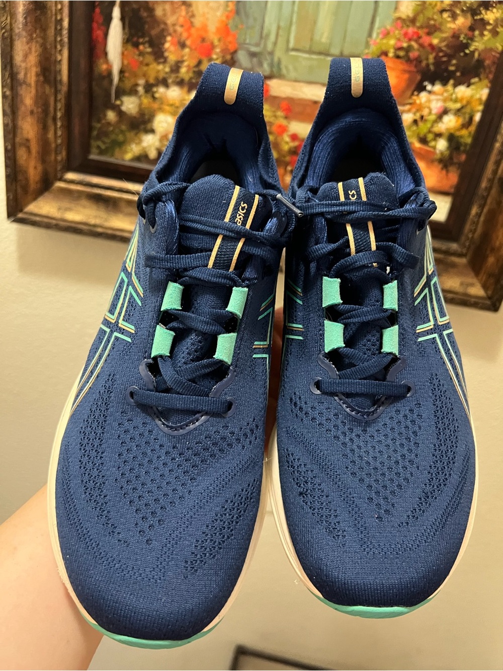 Asics Gel Nimbus 26 Blue Running Shoes - Picture 7 of 14